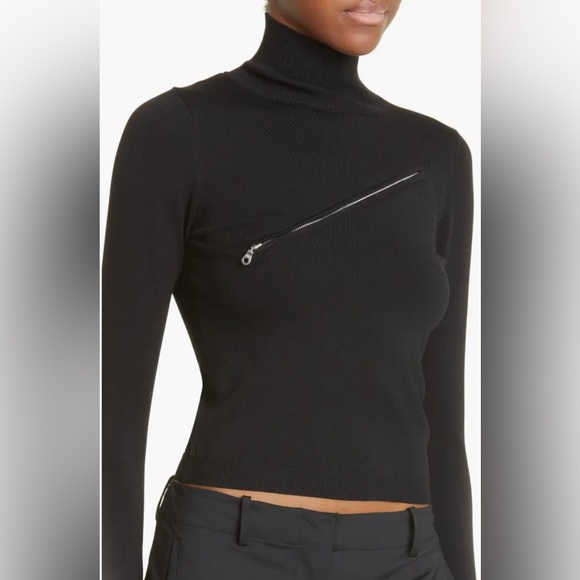 Miaou Otto Asymmetric Zip Turtleneck Sweater New Size Small - Picture 6 of 11
